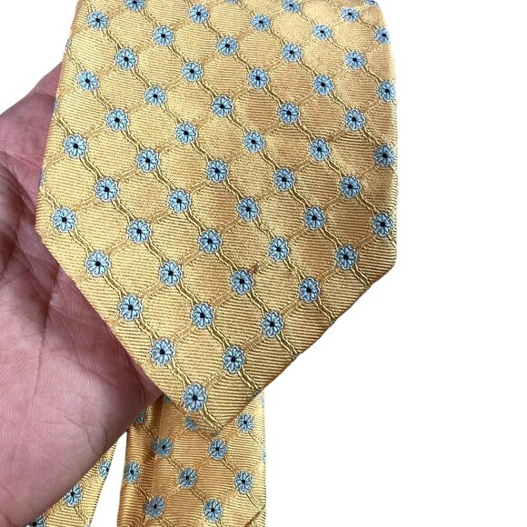 Brooks Brothers Makers and Merchants Menswear Classic Necktie Floral Tile Gold - Picture 4 of 10